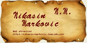 Nikašin Marković vizit kartica